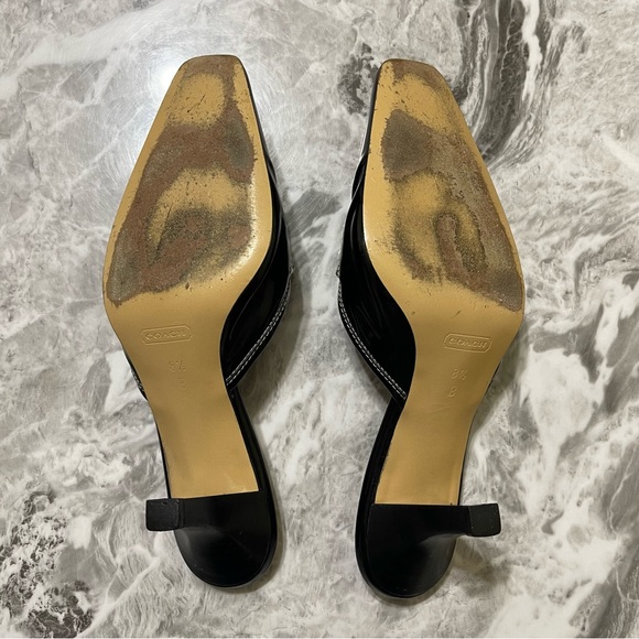 Coach Camryn Black Heel Shoes Size 8.5 Made In Italy Formal Party Cocktail - Picture 8 of 14